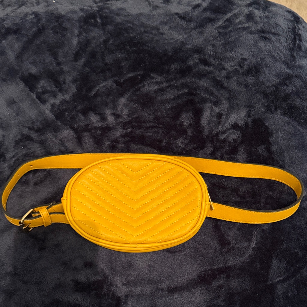 Yellow Quilted Belt Bag
